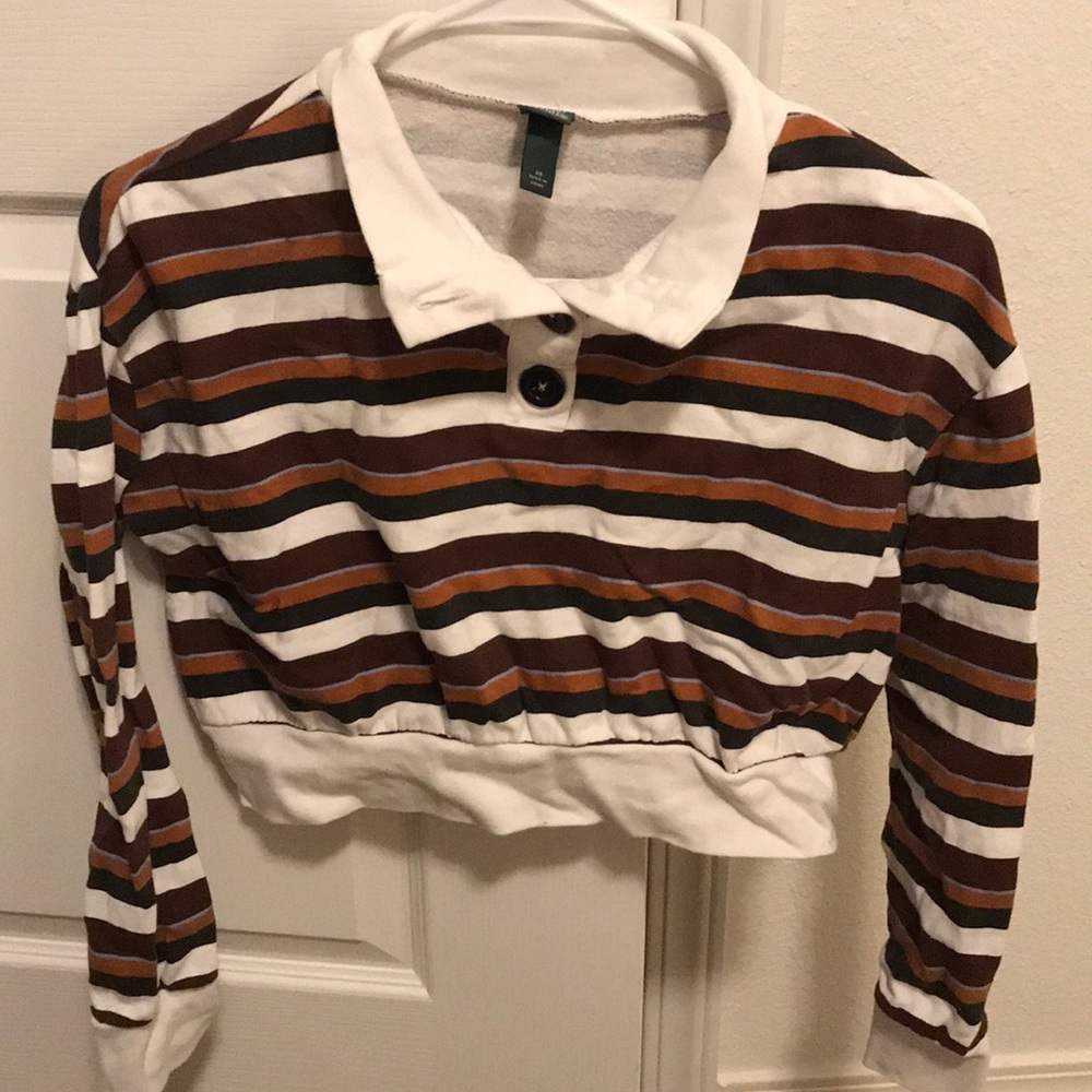 Wild Fable Striped Cropped Sweater